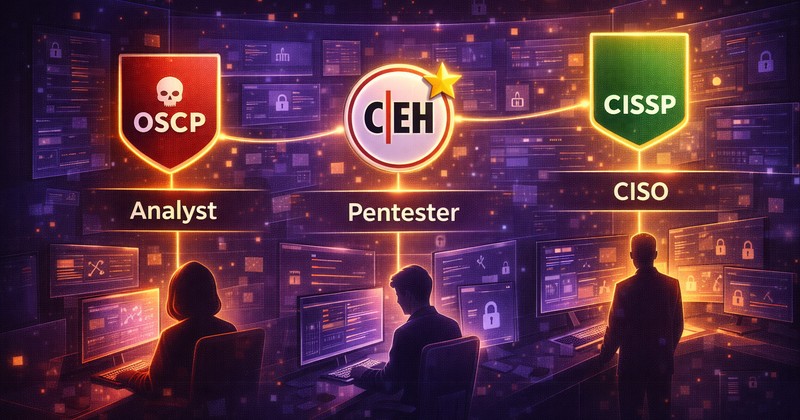 Cybersecurity-Karrierepfad und Zertifizierungen - OSCP, CISSP, Security+ Progression